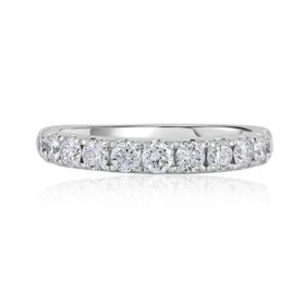 Lab Created Diamond Round Cut Band in 18K White Gold