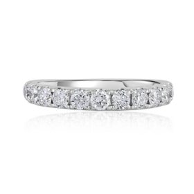 Lab Created Round Cut Diamond Band in 18K White Gold