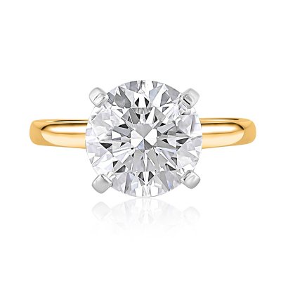 Lab Created Round Cut Solitaire Diamond Ring- 14K Yellow Gold, 2.00 CT. T.W., 6:- 14K Yellow Gold, 2.00 CT. T.W., 6