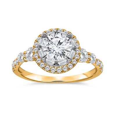 1.70 CT. T.W. Round Cut Diamond Ring in 14K Yellow Gold:- 5