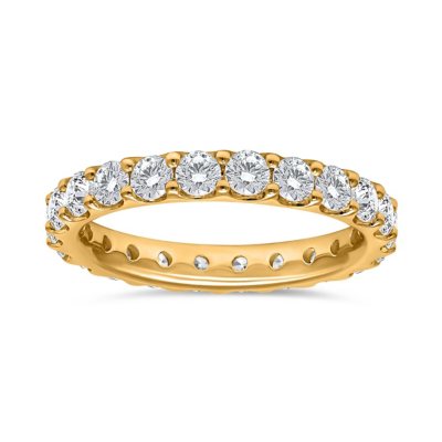 Lab Created Round Cut Diamond Eternity Band- 14K Yellow Gold, 2.00 CT. T.W., 9:- 2.00 CT. T.W., 9, 14K Yellow Gold