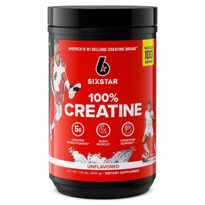 Six Star 100 Creatine Powder Unflavored 1.10 lb. approx. 100