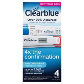 Clearblue Early Combo Pack Pregnancy Tests, 4 ct.		 		 		 		 		 		