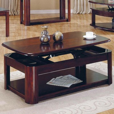 Cherry wood lift clearance top coffee table