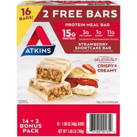Atkins Strawberry Shortcake 15g Protein Meal Bar (16 ct.)