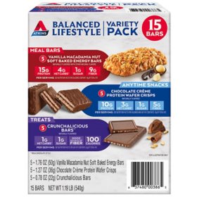 Atkins Balanced Lifestyle Variety Pack, Meal Bars + Snack Bars + Endulge Treats  15 ct.