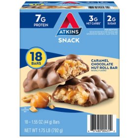 Atkins Caramel Chocolate Nut Roll Snack Bar 18 ct.