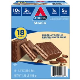 Atkins Protein Wafer Crisps, Chocolate Creme 18 ct.