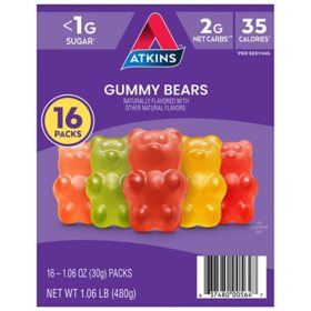 Atkins Endulge Gummy Bear Pieces Variety Pack, 16 ct.