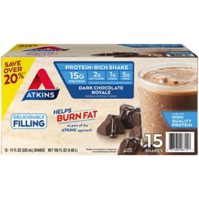 Atkins Gluten Free Protein-Rich Shake, Dark Chocolate Royale, Keto-Friendly (15 pk.)