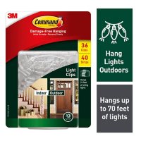 Command Outdoor Light Clips Club Pack, 36 Clips, 40 Strips