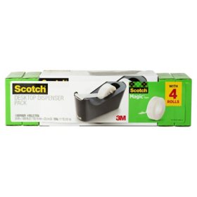 Scotch Magic Tape Dispenser Value Pack, 3/4" x 1000", 4 Pack