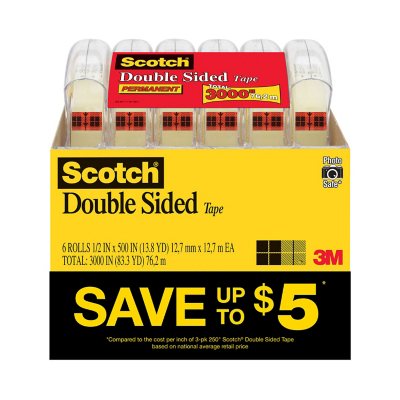 Scotch Double Sided Tape Dispenser Value Pack 1 2 X 425 6 Pack Sam S Club