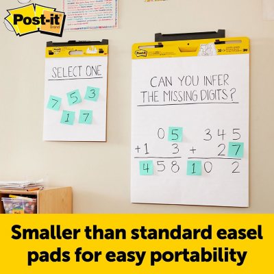 Post-it Super Sticky Mini Easel Pad, 15 x 18 Inches, 20 Sheets/Pad, 6 Pads, White Premium Self Stick Flip Chart Paper, Great for Virtual Teachers