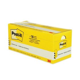 Post-it Pop-up Notes - Refill Cabinet Pack, 3 x 3, 90/Pad -  18 Pads/Pack