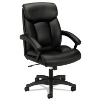 basyx by HON - VL151 Executive High-Back Chair, Black Leather