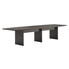 basyx BL Laminate Series 48" Boat-Shaped Modular Table End, Espresso