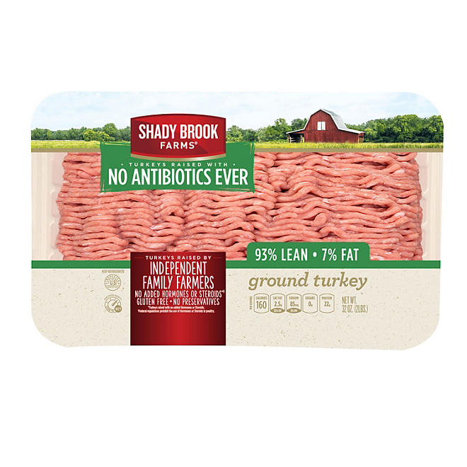 Shady Brooks Farms 93% Lean Anti-biotic Free Ground Turkey 4 lbs.