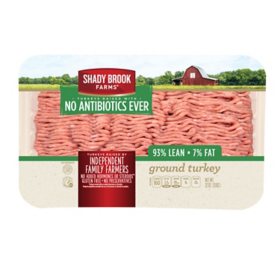 Shady Brooks Farms 93% Lean Anti-biotic Free Ground Turkey (4 lbs.)