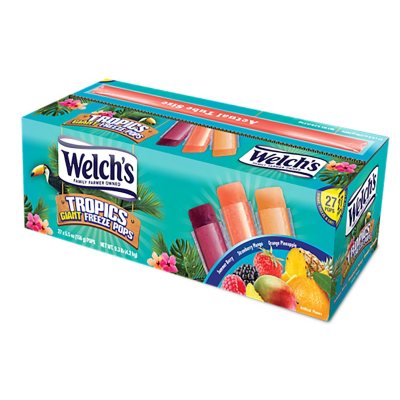 Pop-Ice Assorted Fruit Freezer Ice Pops, Gluten-Free Snack, 1.5 oz, 80  Count Fruit Pops