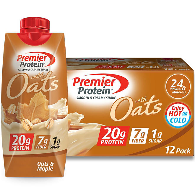Premier Protein 20g Protein with Oats Shake, Oats and Maple (11 fl. oz., 12 pk.) 