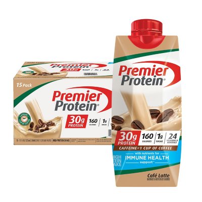 Premier Protein 30g High Protein Shake, Café Latte (11 fl. oz., 15 pk.) -  Sam's Club