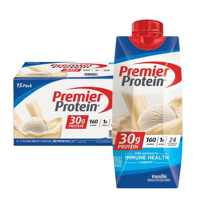 Premier Protein 30g High Protein Shake, Café Latte (11 fl. oz., 15 pk.) -  Sam's Club