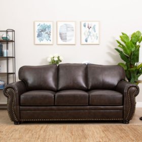 Sophie Top Grain Leather Sofa Sam S Club