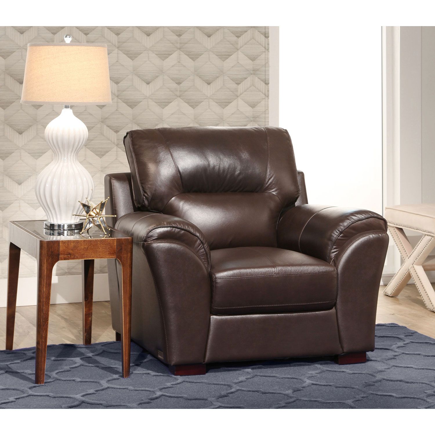 Bixley Top-Grain Leather Armchair