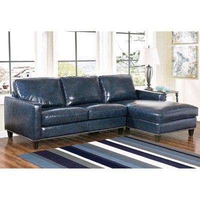 Member's Mark Oliver Top-Grain Leather Sectional Sofa only $1299.00 ...