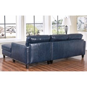 Member S Mark Oliver Top Grain Leather Sectional Sofa