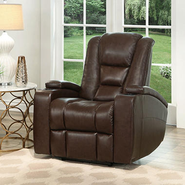 Mastro Leather Power-Reclining Home Theater Chair