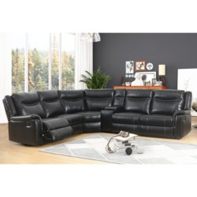 Stanford 6 Piece Sectional Sofa Black Sam S Club