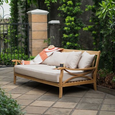Cambridge Casual Sonoma Teak Deep Seating Daybed with Cushion