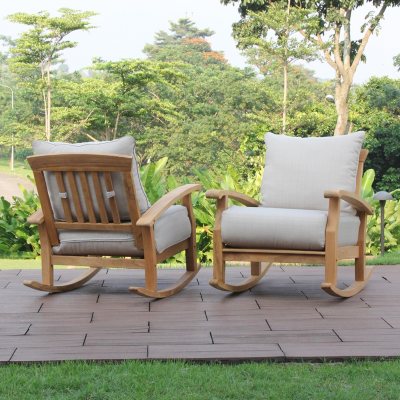 Cambridge Casual Sonoma Teak Deep Seating Rocker With Cushion