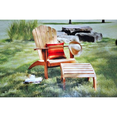 TEAK ADIRONDACK CHAIR WITH STOOL Sam s Club