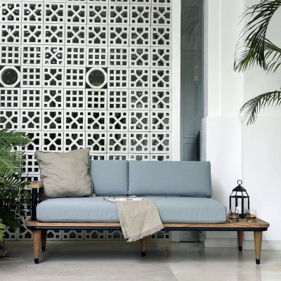 Joshua Lane Teak Metal Indoor/Outdoor Day Bed