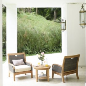 Cambridge Casual Teak and Wicker 3-Piece Chat Set