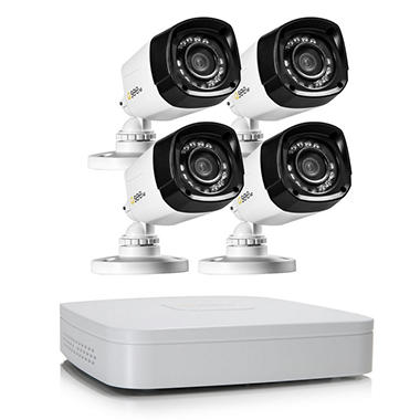 Q-See 4 Channel 720p HD Security System with 1TB Hard Drive, 4 720p Bullet Cameras, and 80′ Night Vision