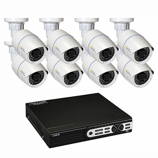 Q-See 16 Channel 3MP HD IP NVR Security System with 2TB Hard Drive, 8 3MP Bullet Cameras, and 100' Night Vision
