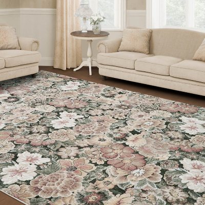 Laura Ashley Eliza 6'6'x9'6' Area Rug, Green/Multi:- Green, 6'6'x9'6', Camden