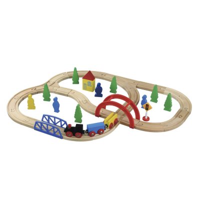 Carousel wooden train store set 100 pieces