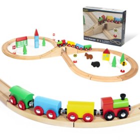 37 Piece Figure 8 Wooden Train Set