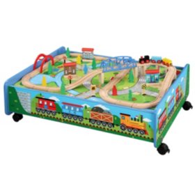 Train Set with Table and Play Board, 62 pc.
