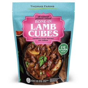 Thomas Farms Australian Bone In Lamb Cubes, Frozen, 2 lbs.