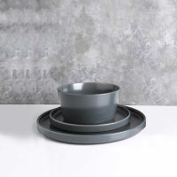 Stone Lain 24-Piece Modern Ledge Stoneware Dinnerware Set (Assorted Colors)