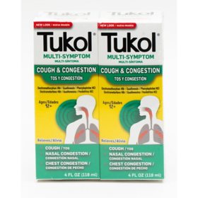 Tukol Multi-Symptom Cough & Congestion Syrup, Non-Drowsy, 2 pk., 4 fl. oz./pk.