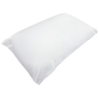 Queen Size Ventilated Memory Foam Pillow with Zippered Bamboo Fabric Cover