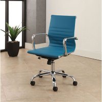 Cosmo Silver Frame Leather Office Chair, Assorted Colors