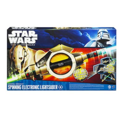 STAR deals WARS General Grievous Spinning Dual Light + Sound Lightsaber Hasbro 2009